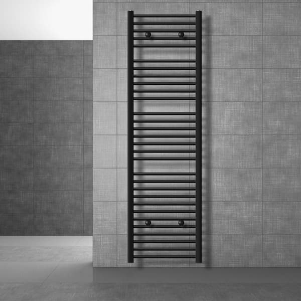 Badrumsradiator Radiator Sahara sidoanslutning handdukstork svart 50x180cm