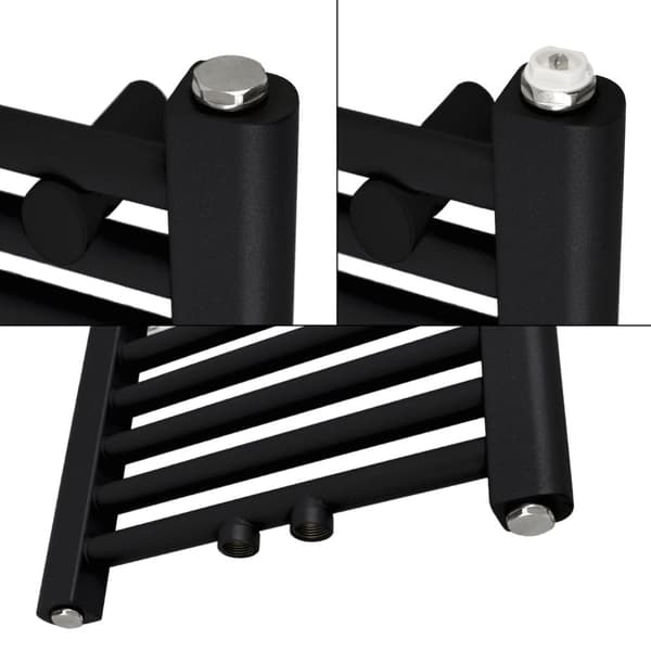 Badrumsradiator Radiator Sahara centrumanslutning handdukstork svart 30x80cm
