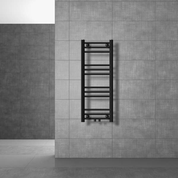 Badrumsradiator Radiator Sahara centrumanslutning handdukstork svart 30x80cm