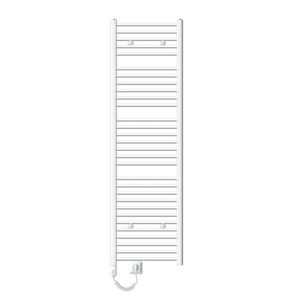 Elektrisk badeværelsesradiator med varmeelement 1200W 500x1800 mm hvid buet med sidetilslutning