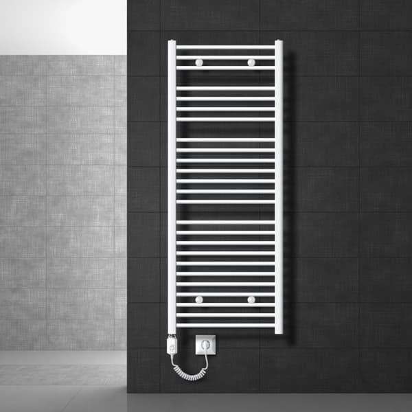 Sähköinen kylpyhuoneen patteri lämmityselementillä 1200W 600x1500 mm valkoinen suora sivuliitännällä LuxeBath