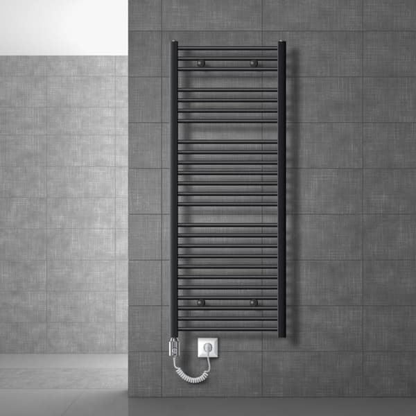 Sähköinen kylpyhuoneen patteri lämmityselementillä 1200W 600x1500 mm antrasiitti suora sivuliitännällä varustettuna