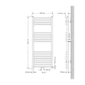 Miniatyrbild 4 av 5: Badrumsradiator Sahara 500x1200 mm vit böjd med centrumanslutning LuxeBath