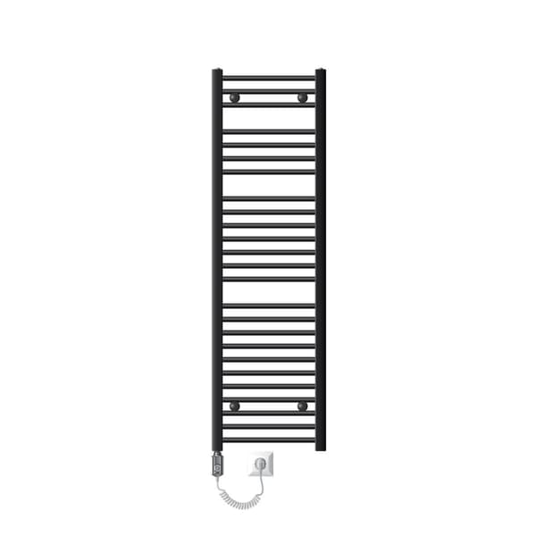 Elektrisk badeværelsesradiator med varmeelement 900W 400x1500 mm antracit lige med sidetilslutning LuxeBath