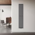 Miniatyrbild 1 av 6: Stella designradiator Panelradiator Radiator Antracit 26x140 cm