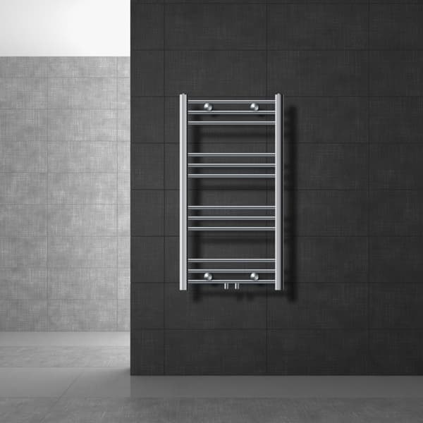 Badrumsradiator Sahara 500x800 mm krom böjd med centrumanslutning LuxeBath