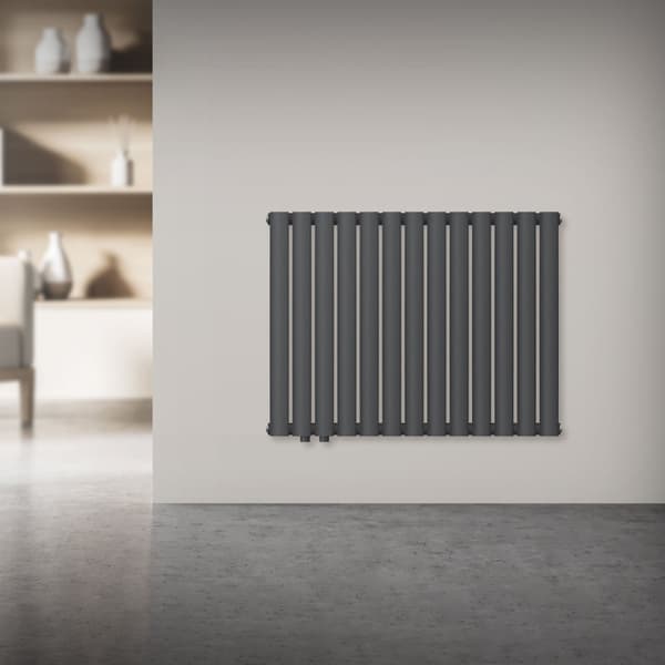 Radiator Oval Tube Enskiktad designradiator vänsteranslutning 780x600 mm