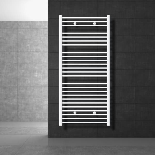 Badrumsradiator Radiator Sahara sidoanslutning handdukstork vit 750x1500 mm