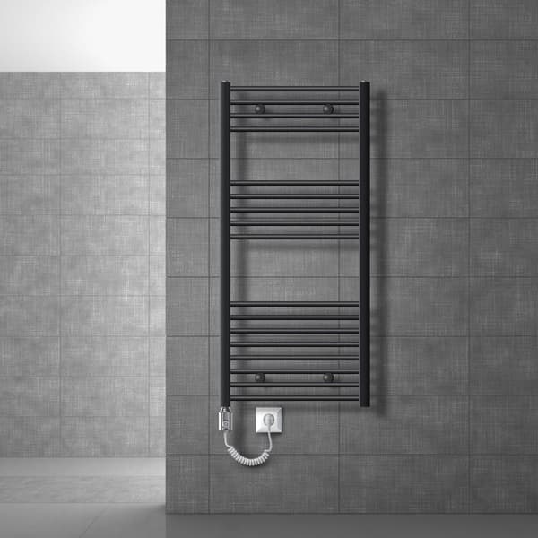 Jäähdyttimen Pyyhe ECD Germany Malli Sahara 600 x 1200 mm suora antrasiitti kylki pyyhe raideyhteys