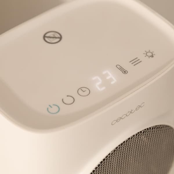 Cecotec Tabletop PTC heater with 1500 W, oscillation, digital display, adjustable thermostat and 3 operating modes.