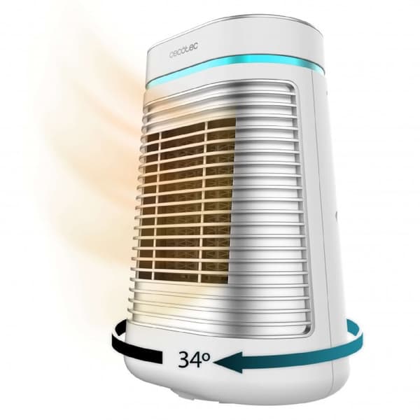 Cecotec Tabletop PTC heater with 1500 W, oscillation, digital display, adjustable thermostat and 3 operating modes.
