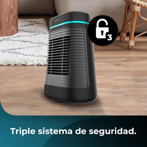 Cecotec Tabletop PTC heater with 1500 W, oscillation, digital display, adjustable thermostat and 3 operating modes.