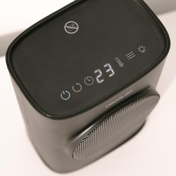 Cecotec Tabletop PTC heater with 1500 W, oscillation, digital display, adjustable thermostat and 3 operating modes.