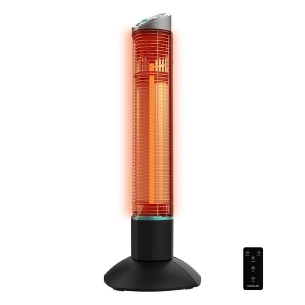 Cecotec Outdoor tower heater with 1000 W, halogen technology, 2 power levels, oscillation and remote control.