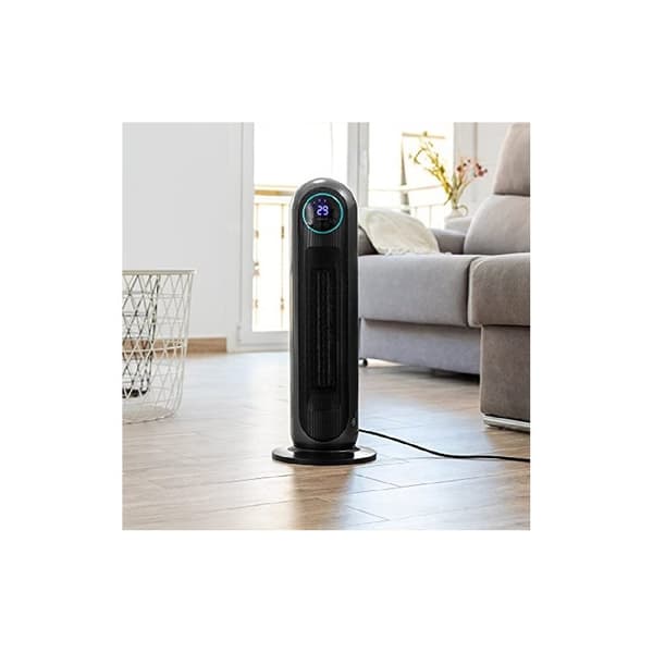 Cecotec 2000 W ceramic heater with remote control, LED display, temperature selection, timer, oscillation, 3 modes and triple safety system.