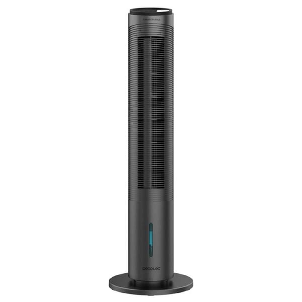 Cecotec Tower evaporative cooler, 2-litre capacity, 60 W and 3 speeds with oscillation function, timer, touch and LED display. Remote control.