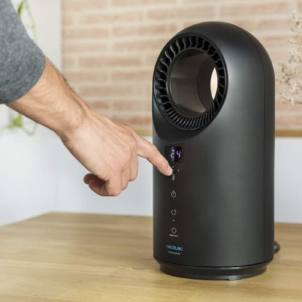 Cecotec Bladeless heater with 1500 W, Wi-Fi control, remote control, touch control, LED display, 3 modes, oscillation, timer and triple safety system.