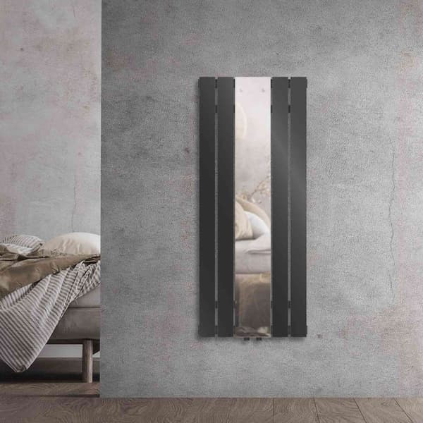 Kylpyhuonepatteri yksikerroksinen sis. peilin 1200x450 mm antrasiitti keskiliitännällä LuxeBath