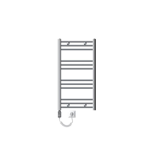 Opvarmet håndklæde radiator med opvarmning element 300 W ECD Germany Model Sahara 500 x 800 mm chrome lige sidetilslutning håndklædeholder