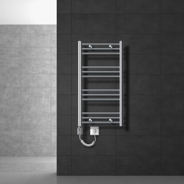 Handduks radiator med värmeelement 300 W ECD Germany Modell Sahara 500 x 800 mm krom raka sidoanslutning handdukshängare