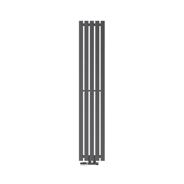 Badrumsradiator Stella 260x1400 mm antracit med vägganslutningssats