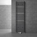 Miniatyrbild 1 av 4: Badrumsradiator centrumanslutning 500x1800 mm antracit rak med LuxeBath universalanslutningssats