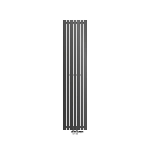 Badrumsradiator Stella 370x1800 mm antracit med vägganslutningssats