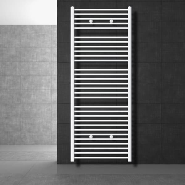 Badrumsradiator Sahara 750x1800 mm vit rak med sidoanslutning LuxeBath