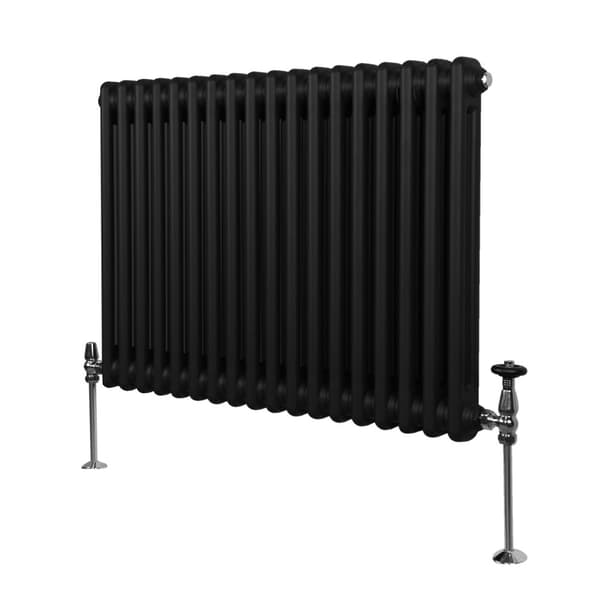 Traditionel vandret radiator med 2 og 3 søjler Moderne centralvarmeelement Antracitgrå Sort Hvid Kulstofstål Vægmonteret Køkken Stue Badeværelse