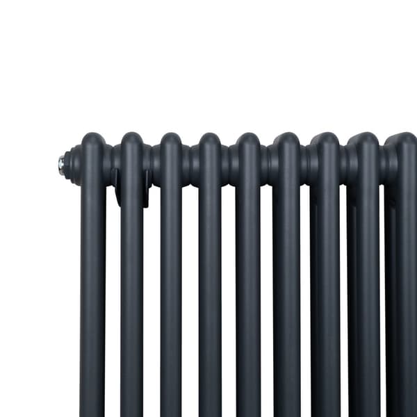 Traditionel vandret radiator med 2 og 3 søjler Moderne centralvarmeelement Antracitgrå Sort Hvid Kulstofstål Vægmonteret Køkken Stue Badeværelse