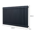 Miniatyrbillede 5 af 11: Traditionel vandret radiator med 2 og 3 søjler Moderne centralvarmeelement Antracitgrå Sort Hvid Kulstofstål Vægmonteret Køkken Stue Badeværelse