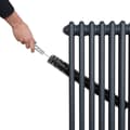 Miniatyrbillede 6 af 11: Traditionel vandret radiator med 2 og 3 søjler Moderne centralvarmeelement Antracitgrå Sort Hvid Kulstofstål Vægmonteret Køkken Stue Badeværelse