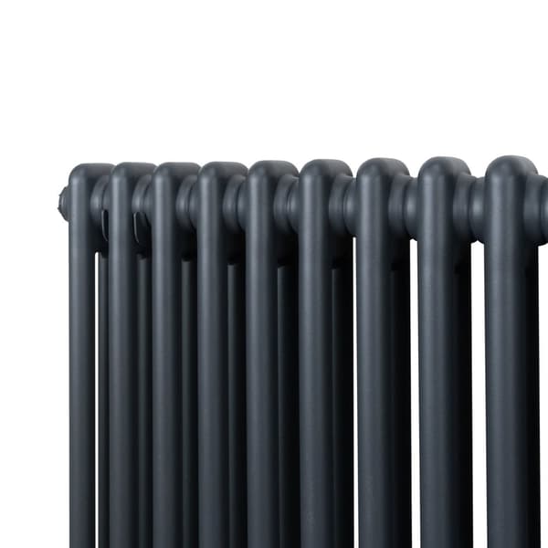 Traditionel vandret radiator med 2 og 3 søjler Moderne centralvarmeelement Antracitgrå Sort Hvid Kulstofstål Vægmonteret Køkken Stue Badeværelse