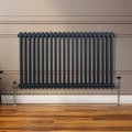 Miniatyrbillede 9 af 11: Traditionel vandret radiator med 2 og 3 søjler Moderne centralvarmeelement Antracitgrå Sort Hvid Kulstofstål Vægmonteret Køkken Stue Badeværelse