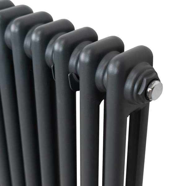 Traditionel vandret radiator med 2 og 3 søjler Moderne centralvarmeelement Antracitgrå Sort Hvid Kulstofstål Vægmonteret Køkken Stue Badeværelse