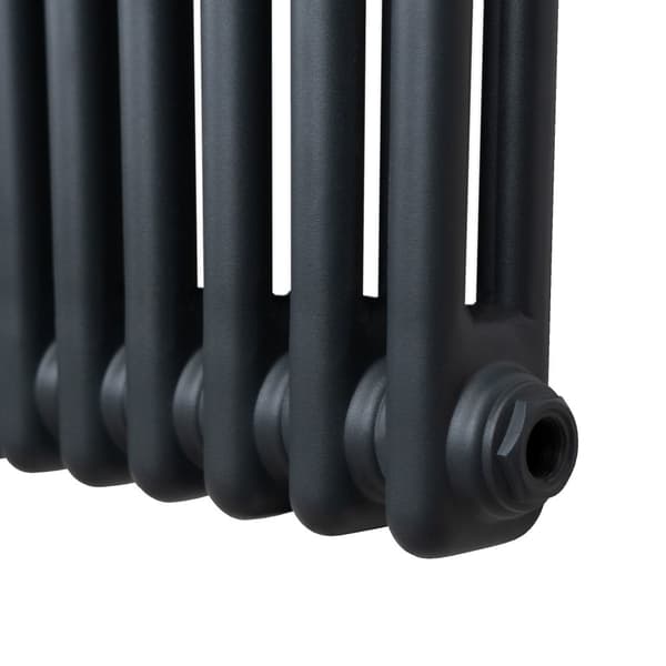 Traditionel vandret radiator med 2 og 3 søjler Moderne centralvarmeelement Antracitgrå Sort Hvid Kulstofstål Vægmonteret Køkken Stue Badeværelse