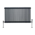 Miniatyrbillede 2 af 11: Traditionel vandret radiator med 2 og 3 søjler Moderne centralvarmeelement Antracitgrå Sort Hvid Kulstofstål Vægmonteret Køkken Stue Badeværelse