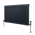 Miniatyrbillede 1 af 11: Traditionel vandret radiator med 2 og 3 søjler Moderne centralvarmeelement Antracitgrå Sort Hvid Kulstofstål Vægmonteret Køkken Stue Badeværelse