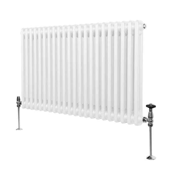 Horizontal Radiator with 2 and 3 Columns Modern Central Heating Element Gray Black White Carbon Steel Wall Mounted Kitchen Living Room Bathroom