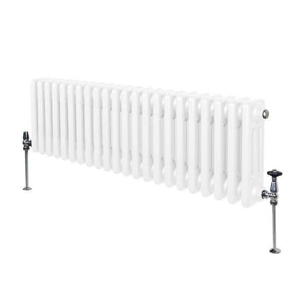 Traditionell Horisontell Radiator med 2 & 3 Kolumner Modern Centralvärme Element Antracitgrå Svart Vit Kolstål Väggmonterad Kök Vardagsrum Badrum