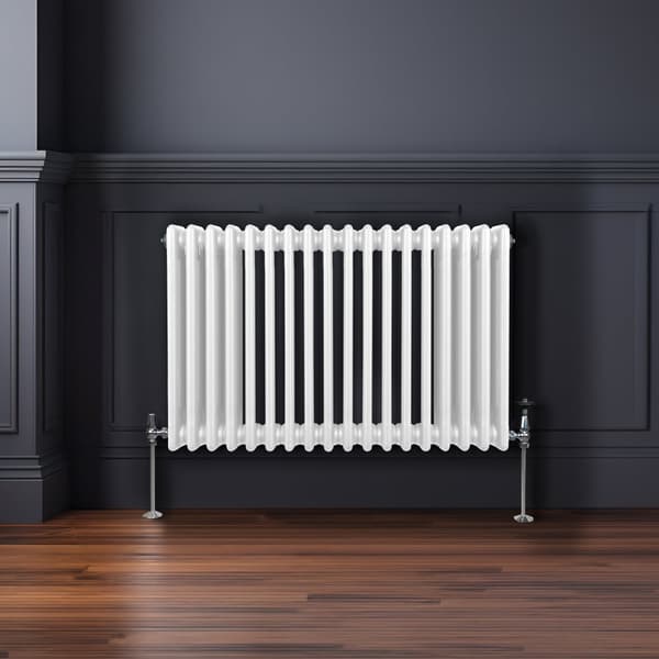 Traditionel vandret radiator med 2 og 3 søjler Moderne centralvarmeelement Antracitgrå Sort Hvid Kulstofstål Vægmonteret Køkken Stue Badeværelse