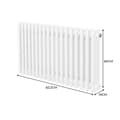 Miniatyrbillede 5 af 11: Traditionel vandret radiator med 2 og 3 søjler Moderne centralvarmeelement Antracitgrå Sort Hvid Kulstofstål Vægmonteret Køkken Stue Badeværelse