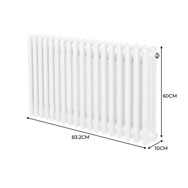Traditionel vandret radiator med 2 og 3 søjler Moderne centralvarmeelement Antracitgrå Sort Hvid Kulstofstål Vægmonteret Køkken Stue Badeværelse