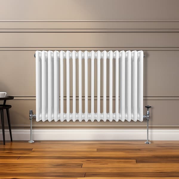 Traditionel vandret radiator med 2 og 3 søjler Moderne centralvarmeelement Antracitgrå Sort Hvid Kulstofstål Vægmonteret Køkken Stue Badeværelse