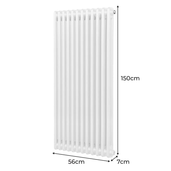 Vertical Radiator with 2 & 3 Columns Modern Central Heating Element Anthracite Gray Black White Carbon Steel Wall Mounted Kitchen Living Room Bathroom