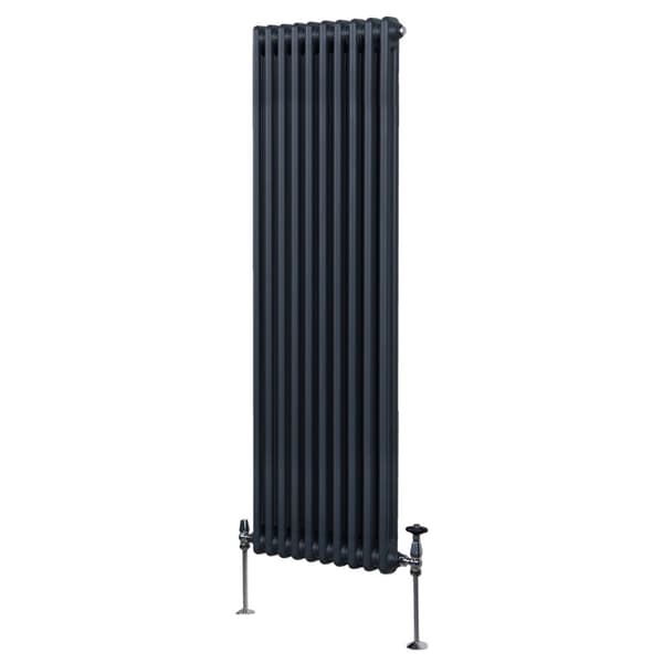 Vertical Radiator with 2 & 3 Columns Modern Central Heating Element Anthracite Gray Black White Carbon Steel Wall Mounted Kitchen Living Room Bathroom