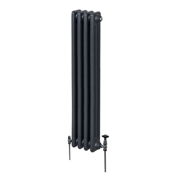 Vertical Radiator with 2 & 3 Columns Modern Central Heating Element Anthracite Gray Black White Carbon Steel Wall Mounted Kitchen Living Room Bathroom
