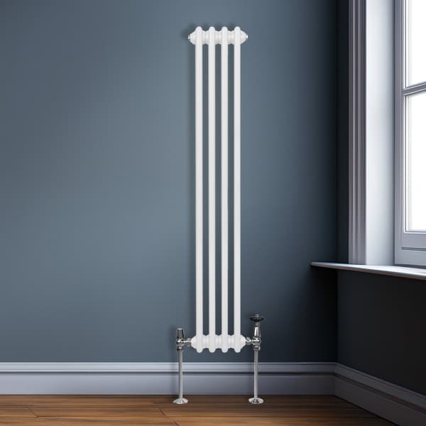 Vertical Radiator with 2 & 3 Columns Modern Central Heating Element Anthracite Gray Black White Carbon Steel Wall Mounted Kitchen Living Room Bathroom
