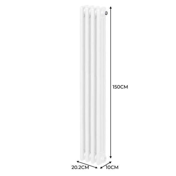 Vertical Radiator with 2 & 3 Columns Modern Central Heating Element Anthracite Gray Black White Carbon Steel Wall Mounted Kitchen Living Room Bathroom