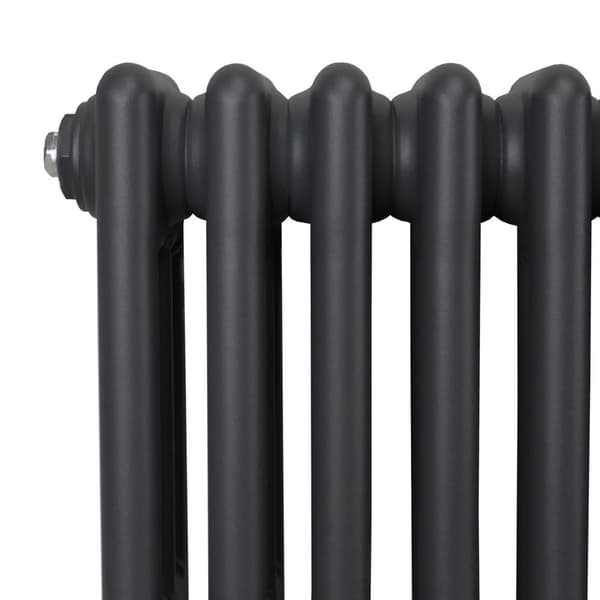 Traditionel lodret radiator med 2 og 3 søjler Moderne centralvarmeelement Antracitgrå Sort Hvid Kulstofstål Vægmonteret Køkken Stue Badeværelse